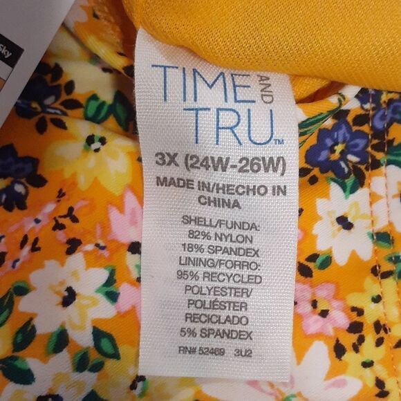 New Plus Size Bikini Bottoms Yellow Printed Women's 3X New With Tags - Picture 5 of 6